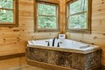 Main level soaking tub